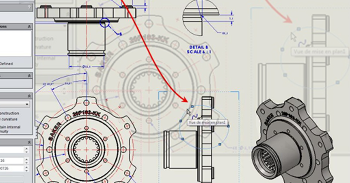 Broken-Out Section View in a Drawing