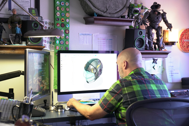 Printing a prop helmet using the Markforged Mark Two desktop printer