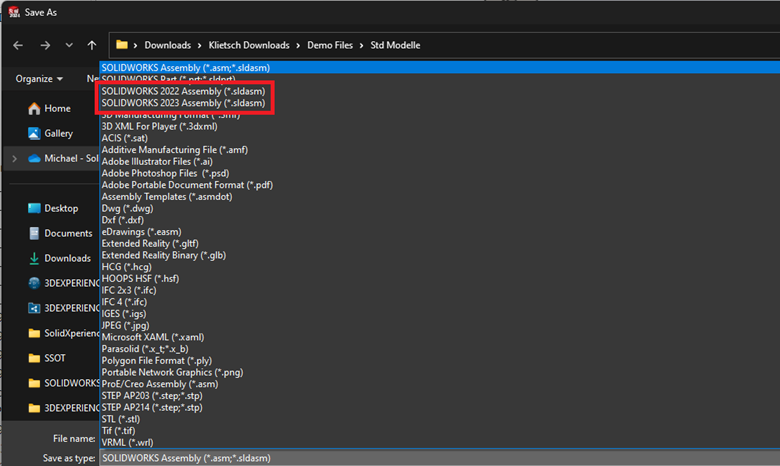 SOLIDWORKS 2024 backwards compatibility menu