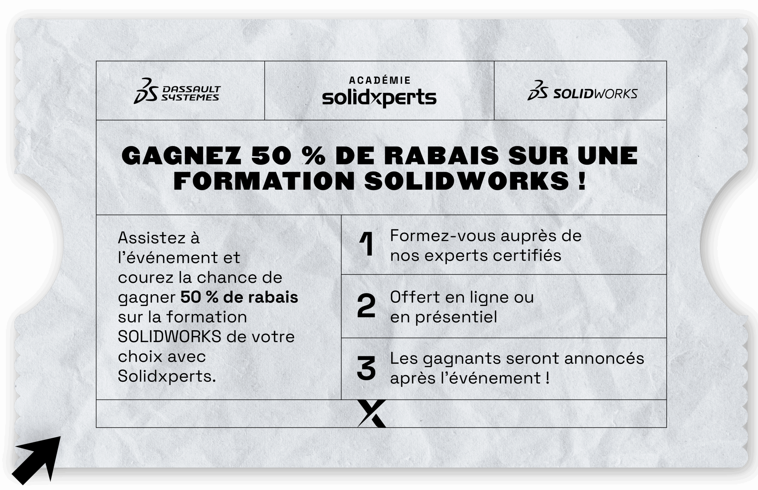 Gagnez 50 % de rabais – billet promotionnel