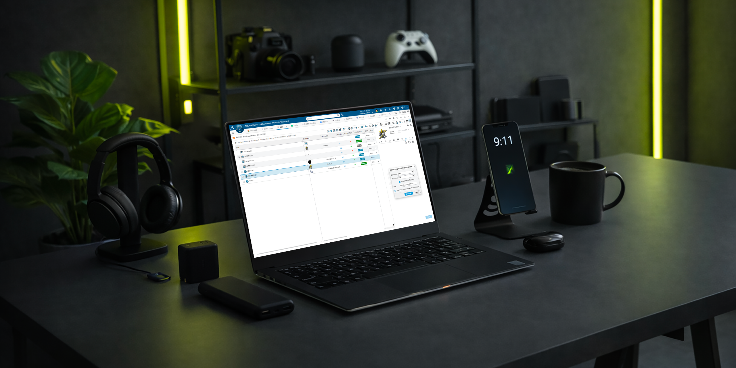 Illustration de l’exportation des résultats dérivés depuis la plateforme 3DEXPERIENCE pour le partage de données et la collaboration